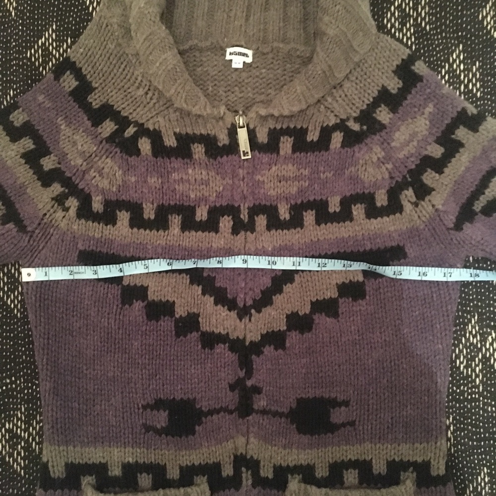 Kismet Zipper Sweater Purple Black Grey Size Med - Picture 6 of 11